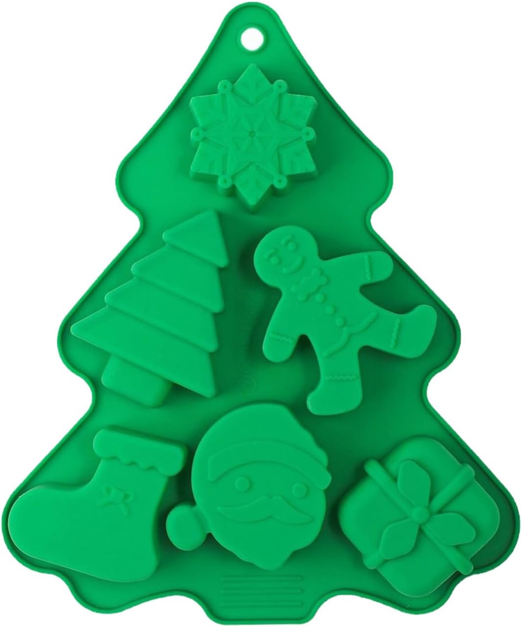 クリスマス チョコレート モールド | 6穴 シリコン キッチン ベーキング ツール | 立体ケーキ用スノーフレーク・ツリー・サンタ型 | パン菓子 チョコレート クッキー フォンダン カップケーキ トッパー ムース キャンドル エポキシ樹脂 キッチン用