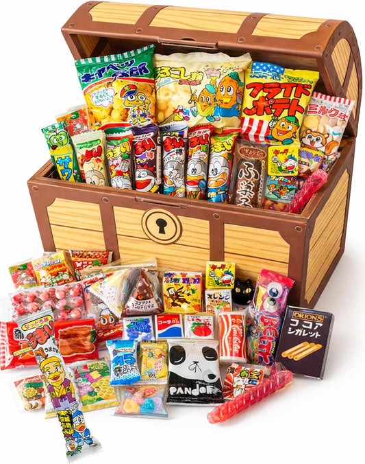 Candy Assorted Snacks Box: Enjoyable Set of 50 Types and 55 Pieces, Birthday Box for Events and Parties, Fun Educational Toy for Children to Decorate and Play with【Exclusive to Gashapon Duck SHOP