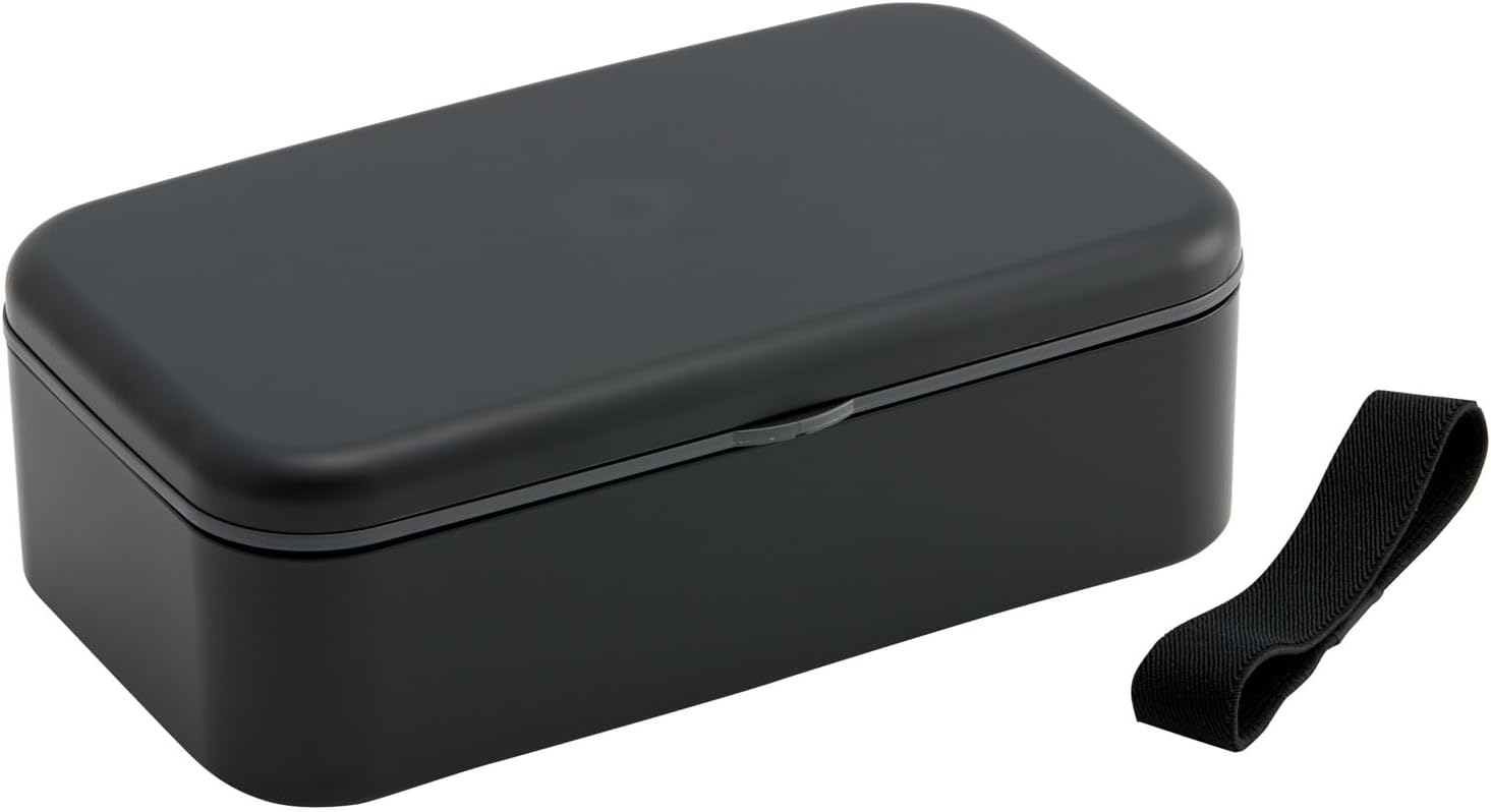 Skater PLB10HB Biomass Bento Box with Chopsticks, Large Capacity, 33.8 fl oz (1000ml), Lunch Belt Included, Dishwasher Safe, Microwave Safe, Made in Japan, Ash Black
