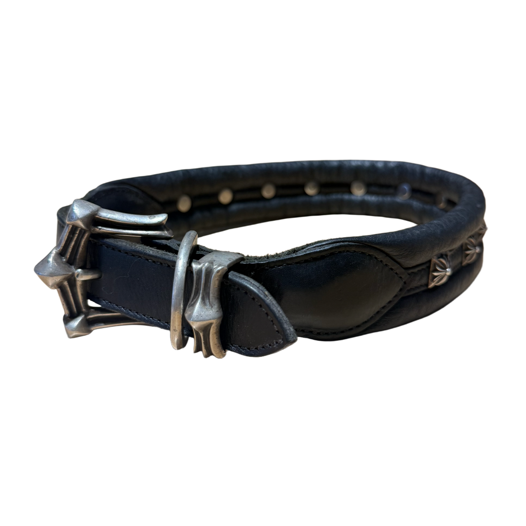 CHROME HEARTS 'BLACK' STUDDED LEATHER DOG COLLAR