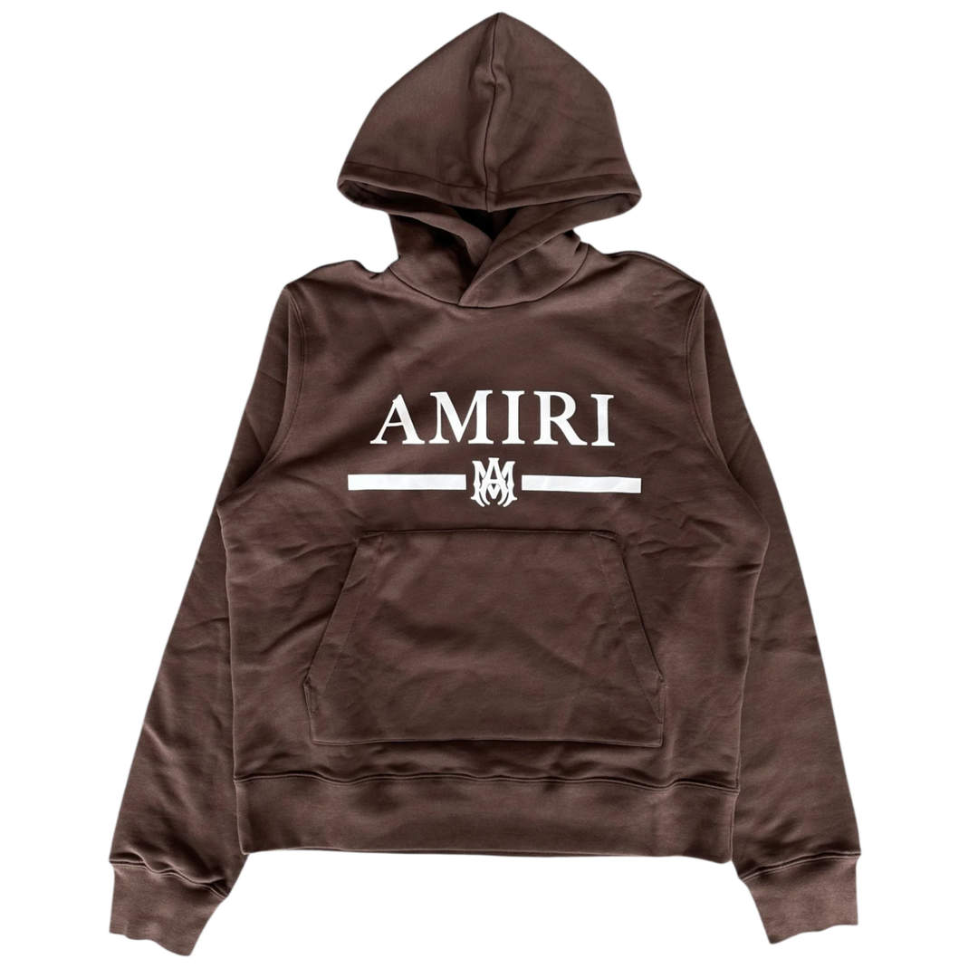 AMIRI 'MA BAR LOGO' BROWN HOODIE