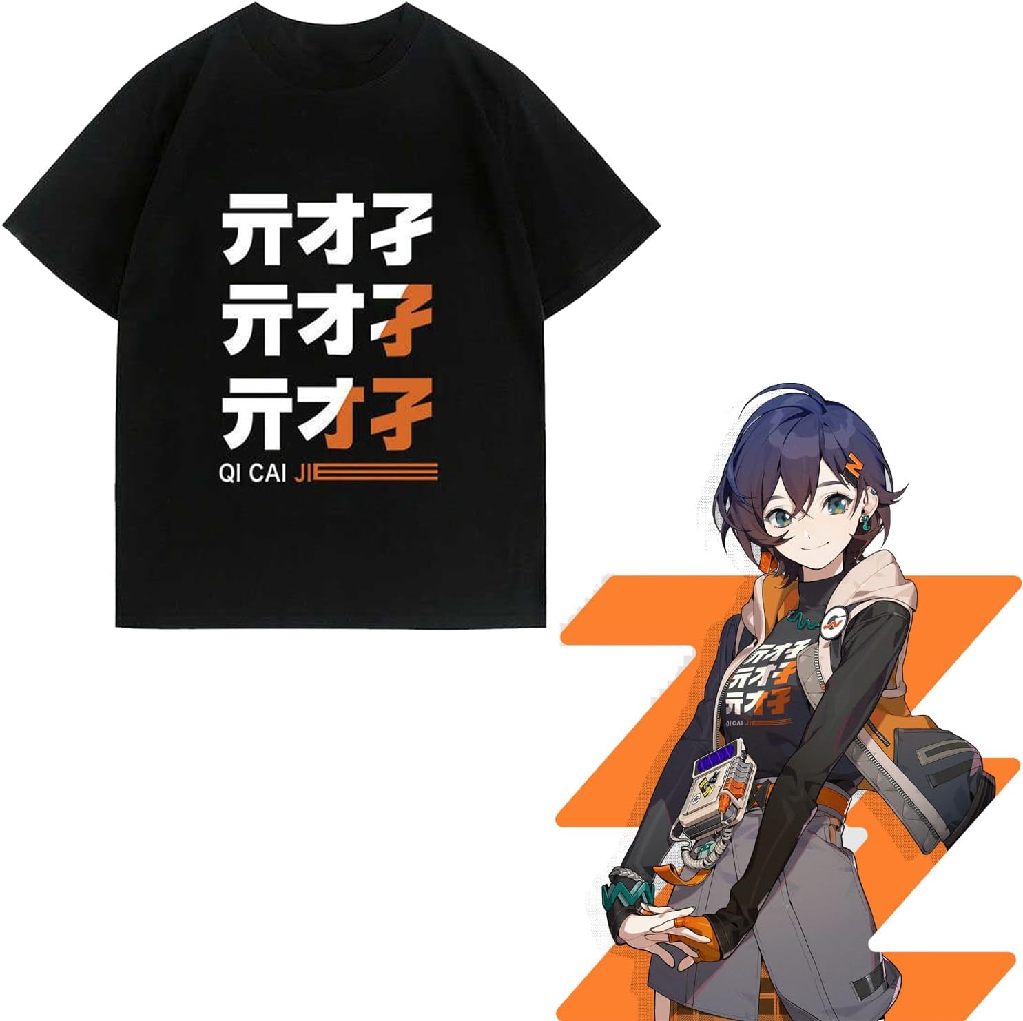 Zenless Zone Zero Suzu Rin Cosplay Costume, Women's T-Shirt, Short Sleeve, Summer Clothing, Welcome to the End of the World! Sengei Daily Wear, Loungewear, Cheering Clothes, Breathable, Soft, Sweat