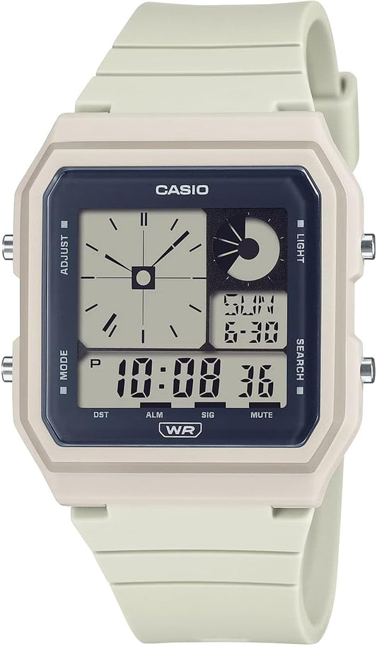 Casio Standard Digital Wristwatch, LF-20 Series, Unisex, Overseas Model, Ivory LF-20W-8A, Bracelet Type
