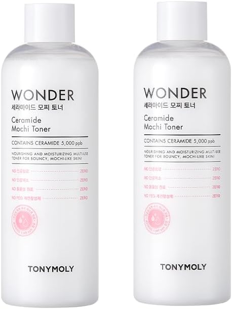 TONYMOLY Mochi Toner, Lotion, Large Capacity, Korean Cosmetics, Ceramide, Hyaluronic Acid, Wiping Lotion, Moisturizing, Sensitive Skin, Korean Lotion, Panthenol, CICA, 16.9 fl oz (500 ml), Set of 2
