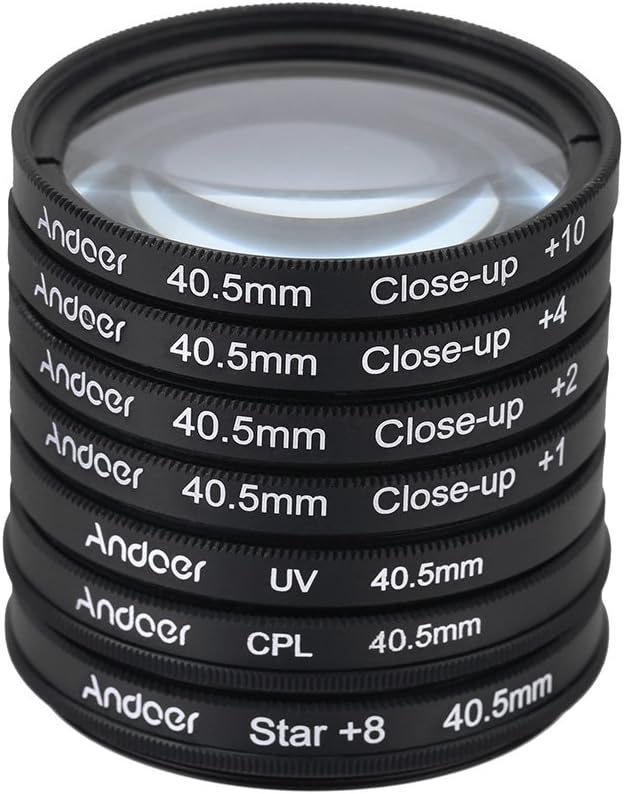 40.5mm UV+CPL+Star8+Close-up (+1 +2 +4 +10) Filter Set Ultraviolet Circular Polarizer Star 8 Point Macro Close-up Lens Filter for Canon Nikon Sony DSLR Camera Lens