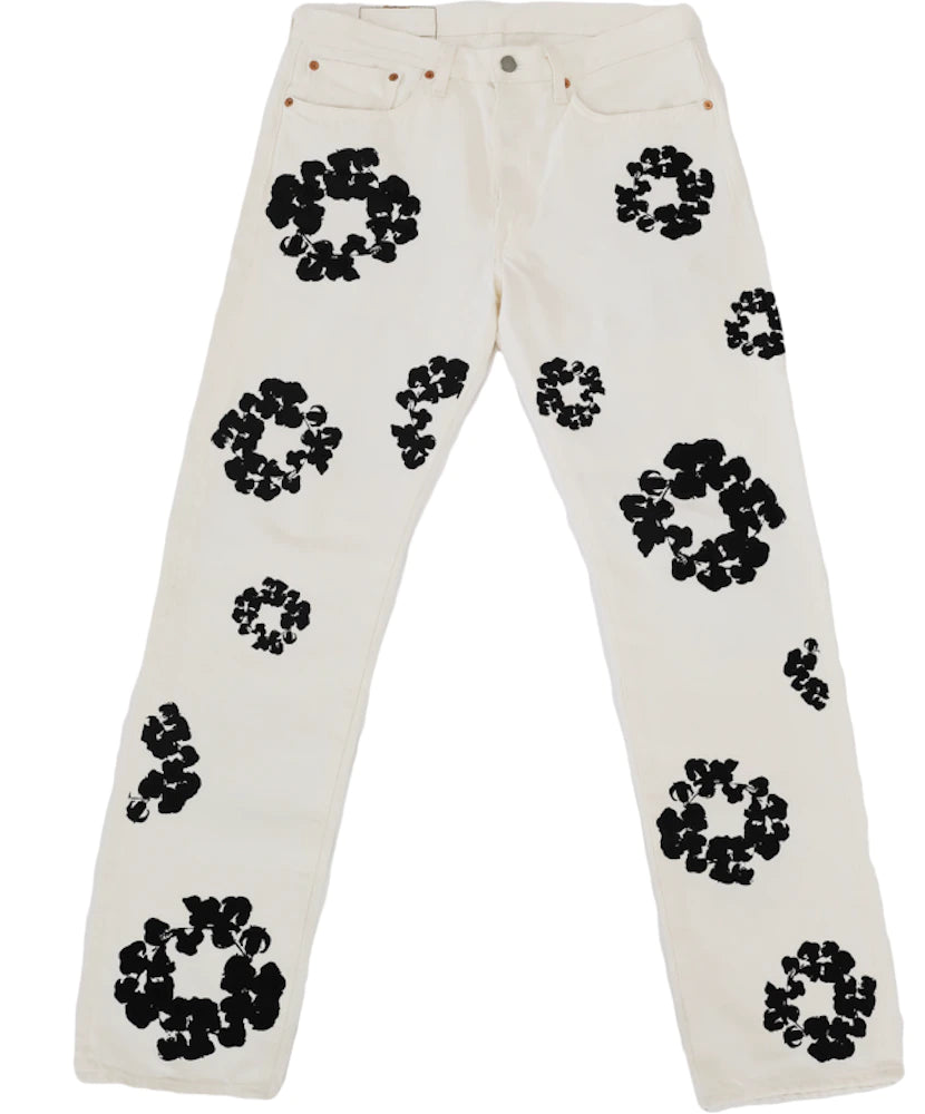 DENIM TEARS X LEVI'S 'INVERTED' WHITE JEANS
