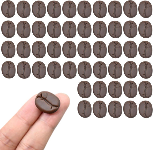 NOELAMOUR Coffee Bean Food Sample Model Coffee Beans Realistic Food Model Cafe Display Display Props Figurine (Glossy, 50 Pieces)