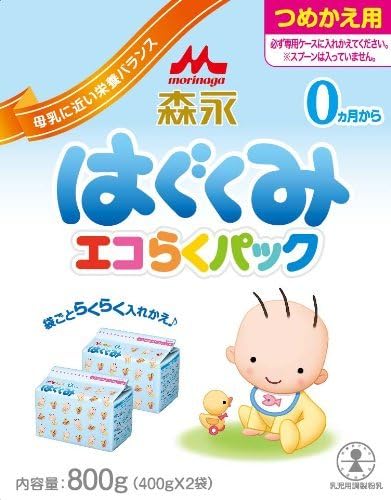 Morinaga Eco Raku Pack, Refill, 28.2 oz (800 g) (400 g x 2 Bags) x 3 Sets