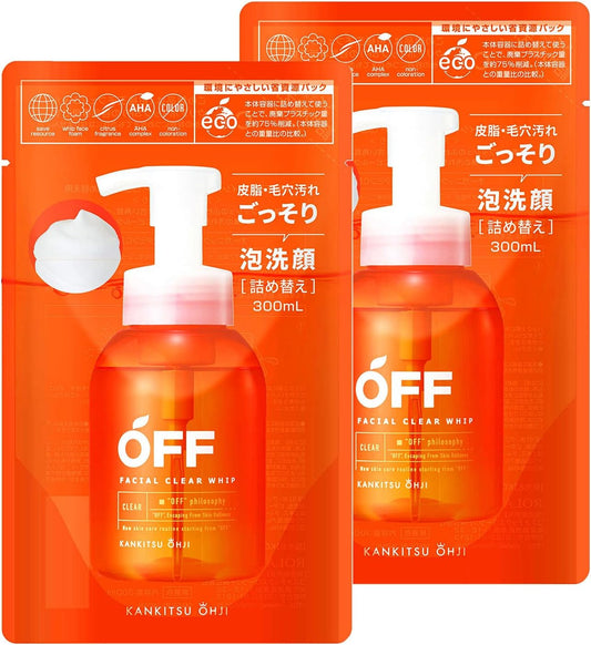 Citrus Oji Facial Clear Whip SP Refills, Set of 2, 10.1 fl oz (300 ml) Each