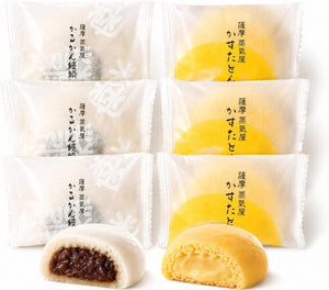 Kagoshima Mika Kasutadon 3 Pcs, Karukan Noodles 3 Pcs, Assorted, 6 Pcs, Total Kagoshima Souvenir, Japanese Confectionery, Home Use, Sweets, Delivery at Room Temperature, Postal