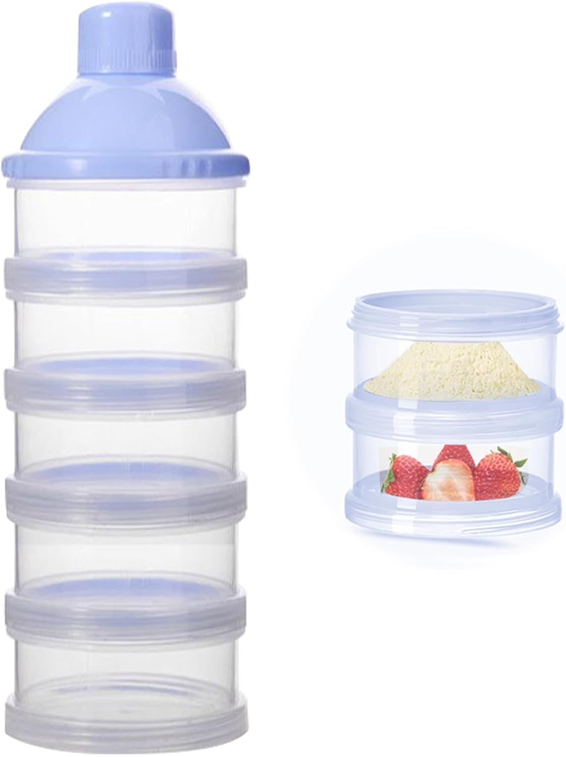 EsiFare Baby Milk Case, Milk Powder Divided Case, Baby Food Storage Container, 5 Layers, Milk Stocker, Stackable Milk Powder Carrying Case, Milk Powder Container, Dividing, Snack Storage Box, Baby