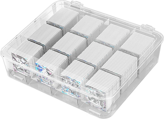 Yanubi Card Case, Large Capacity, Pokemon Card Case, Transparent, Removable Dividers, Storage Box, Card Box, Storage Case