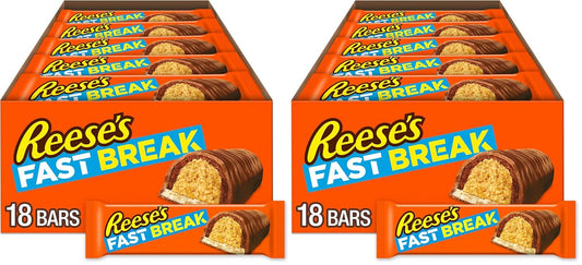 REESE'S FAST BREAK Peanut Butter Nougat Candy Bars, 1.8 oz (Pack of 36)