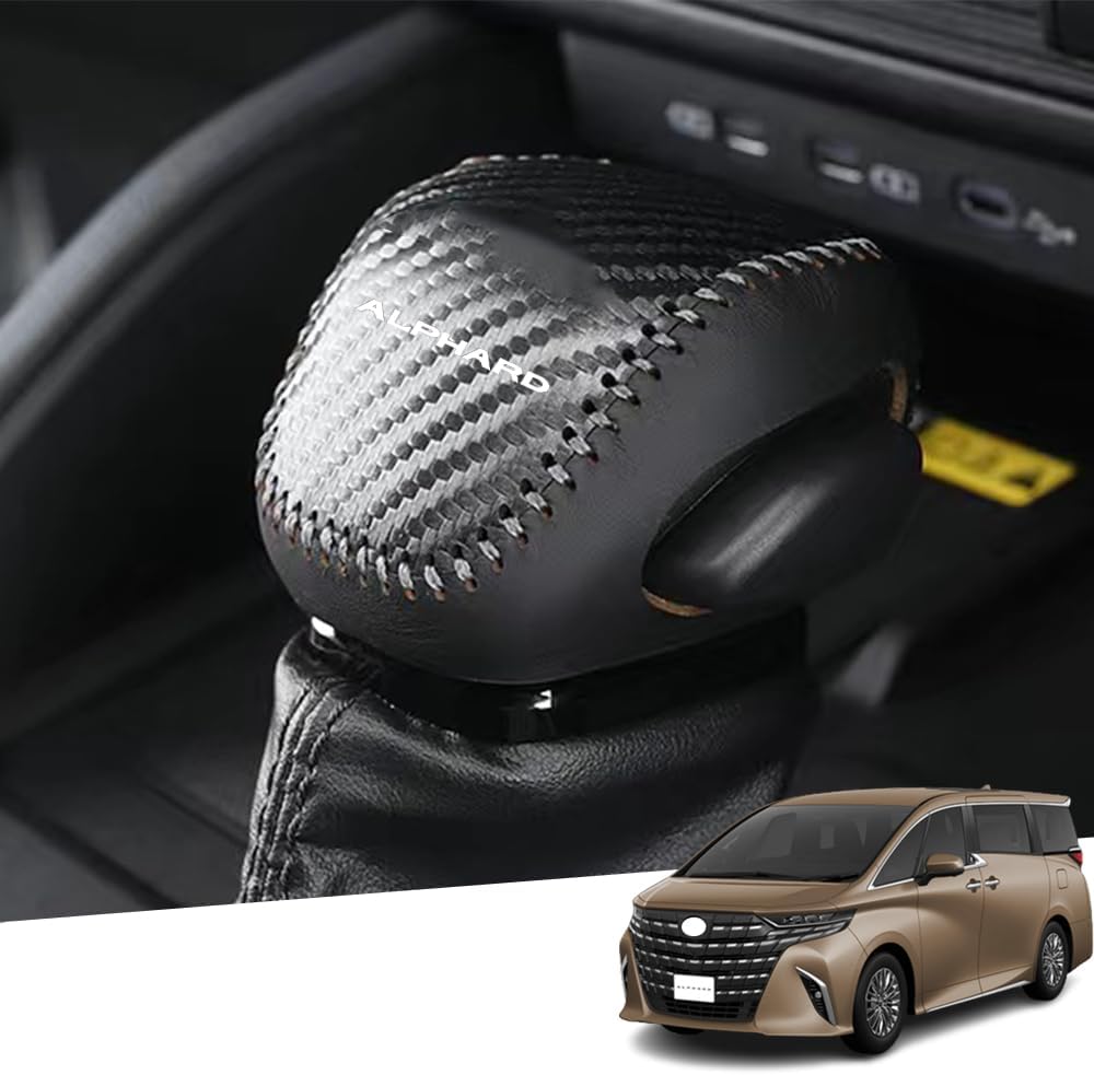 Compatible New Alphard Model (ALPHARD) AGH40W AGH45W 40 Series (June 2023 and up) Genuine Leather Material Shift Knob Cover Interior Custom Parts Accessories Scratch Prevention Easy