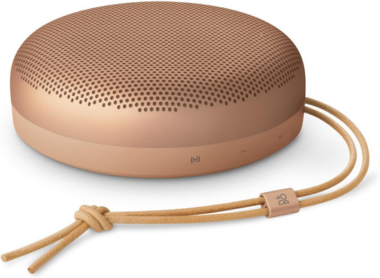 Bang & Olufsen Portable Speaker Beosound A1 3rd Gen Honey Tone Bluetooth Wireless IP67 Certified Waterproof and Dustproof Video Conferencing 24-Hour Playback