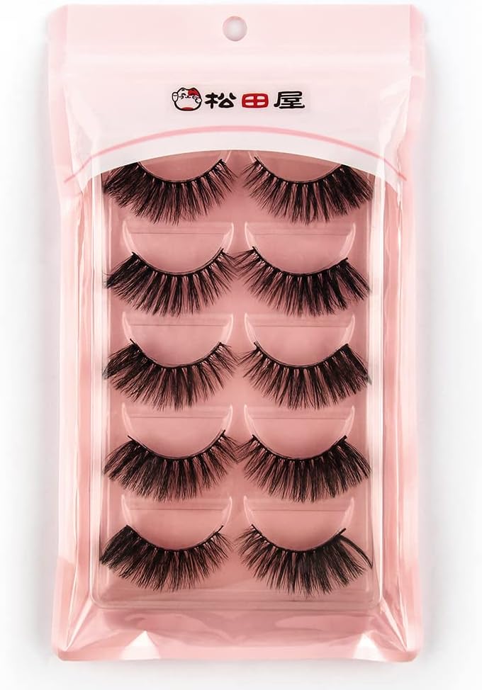 5 Pairs Matsudaya G8 Series Super Dense Recital Stage Makeup Natural Fake Mink False Eyelashes Long Eyelashes Extension Fake Eyelashes Handmade (G806)