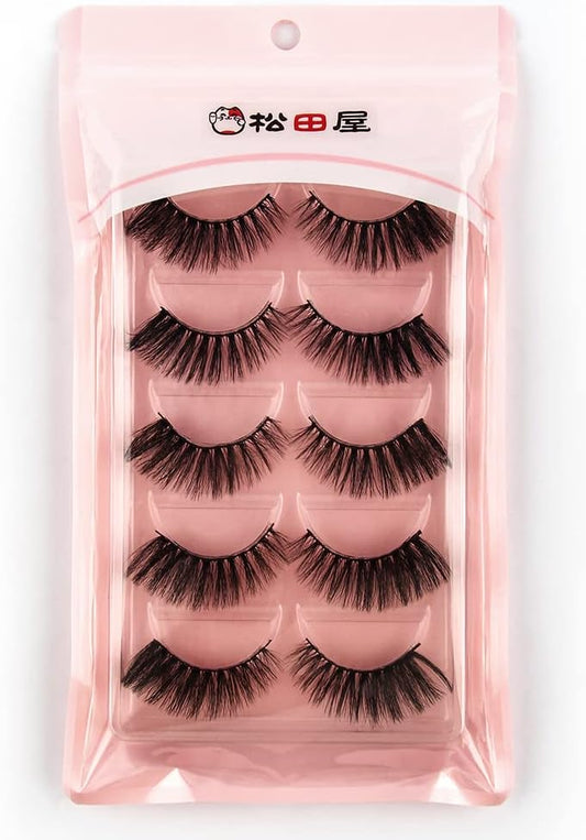 5 Pairs Matsudaya G8 Series Super Dense Recital Stage Makeup Natural Fake Mink False Eyelashes Long Eyelashes Extension Fake Eyelashes Handmade (G806)