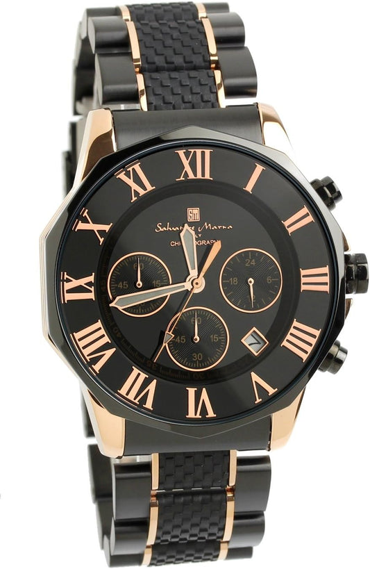 Salvatore Marra Men's Watch, Chronograph, 10 ATM Waterproof, Business, Formal, Italian Brand, Limited Model SM15104, 1 piece, Belt Type: