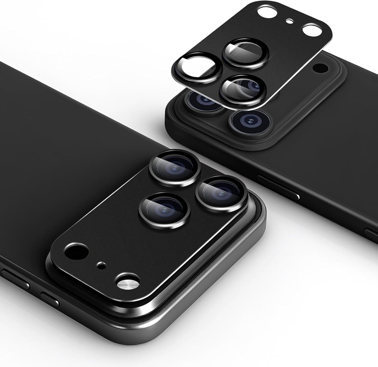 antalink Camera Film for iPhone 17 Pro Max Camera Protective Camera Cover, Aluminum Alloy + 10H Tempered Glass, Full Protection, Integrity, Shockproof, High Transmittance, Black Edge, Overexposure