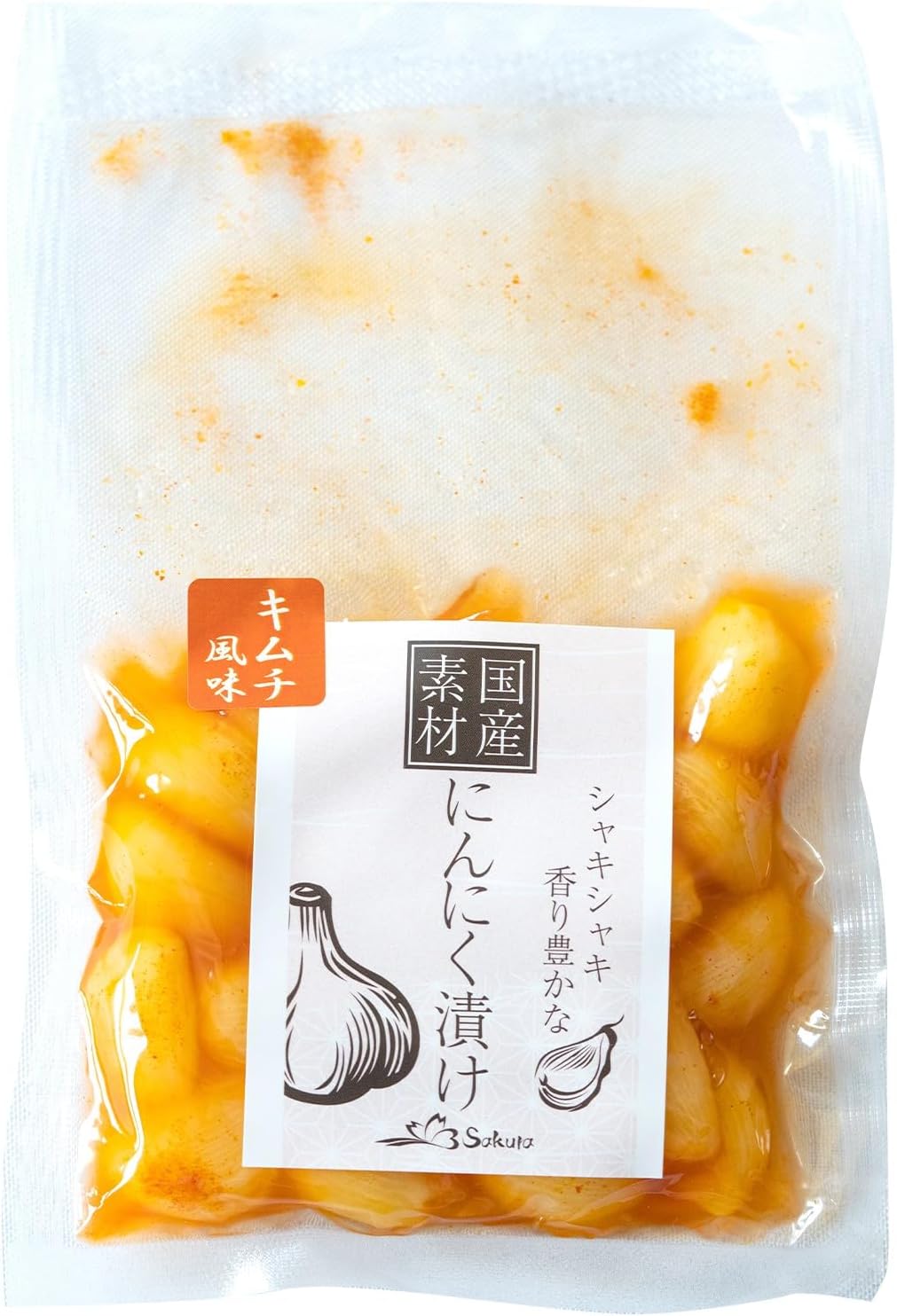 Domestic Garlic, Pickled, 2.8 oz (80 g), Kimchi, Side Dish, Storage at Room Temperature, Preservatives, Chemical Seasoning, No Garlic, Garlic, Pickles, Snacks, Simple, Rice Companion, Cooking,