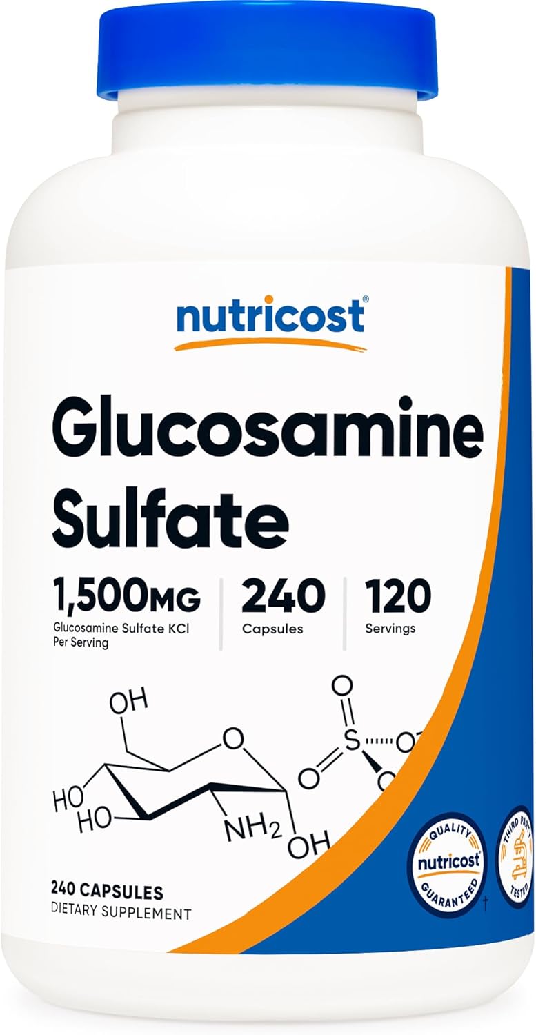 Nutricost Glucosamine Capsules 750mg 240 Capsules Non-GMO Gluten Free