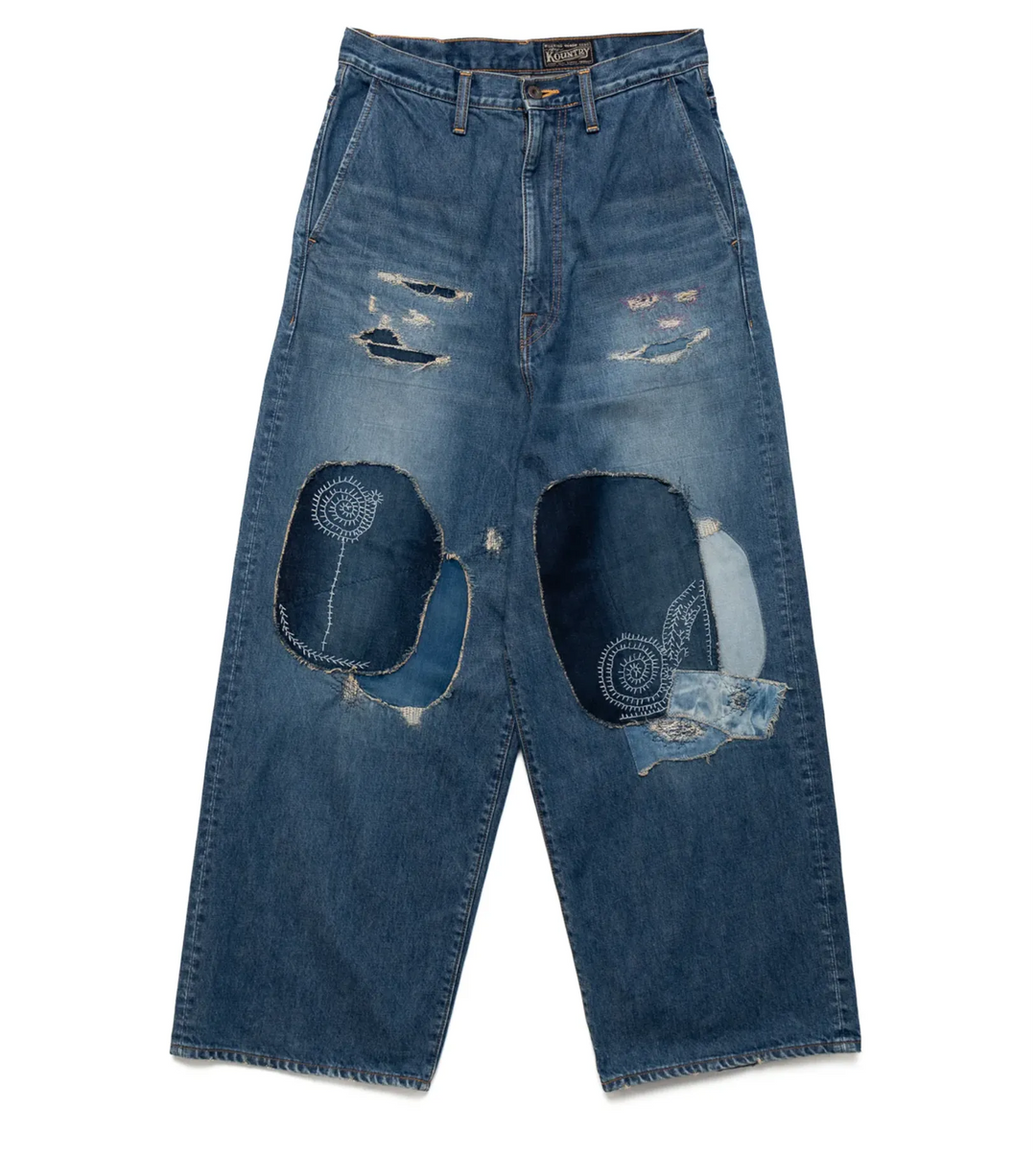 KAPITAL 'DENIM PORT' BAGGY JEANS