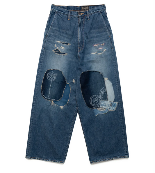 KAPITAL 'DENIM PORT' BAGGY JEANS