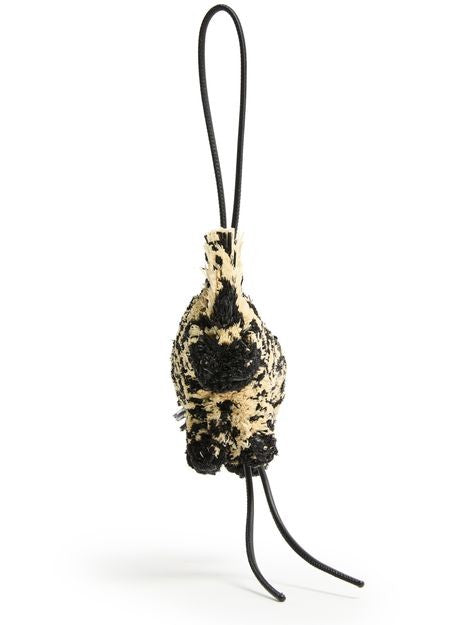 LOEWE Zebra bag charm in raffia and calfskin - Image 1