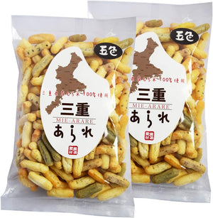 Mie Arare, Five Colors, 4.2 oz (120 g) x 2 Packs (Specialty Yokocho x Nationwide Delicates, Processed Products Series), OUS Mie Prefecture Ise Shima Souvenir