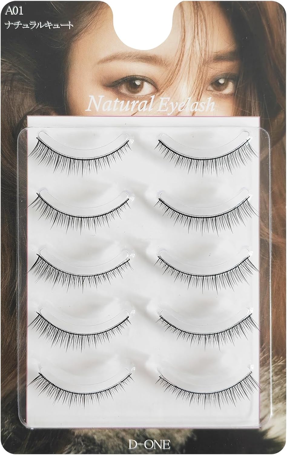 D-ONE Natural 5 Pairs False Eyelashes (A01, Natural Cute)