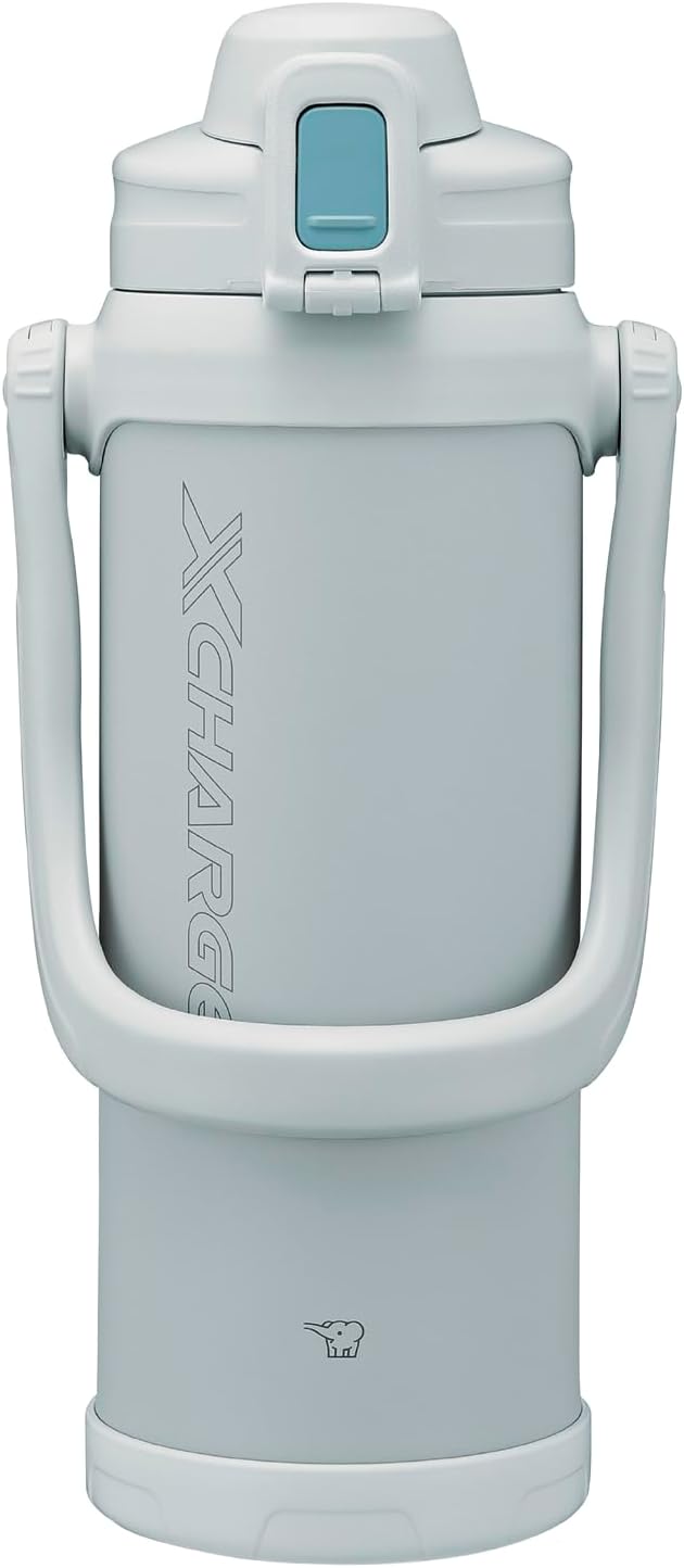 ZOJIRUSHI THERMOS Bottle 2.06L Large Capacity Sports Type Jug Easy to Insert Ice Wide Mouth Approx. 7cm Cooling Only Sports Drink OK Gray SD-BE20-HA