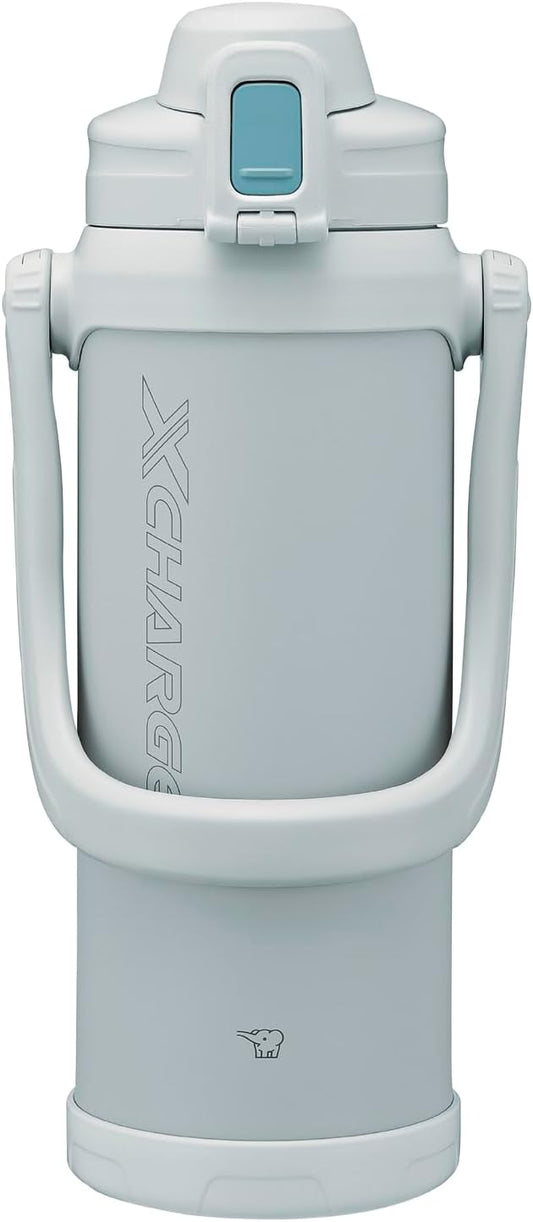 ZOJIRUSHI THERMOS Bottle 2.06L Large Capacity Sports Type Jug Easy to Insert Ice Wide Mouth Approx. 7cm Cooling Only Sports Drink OK Gray SD-BE20-HA