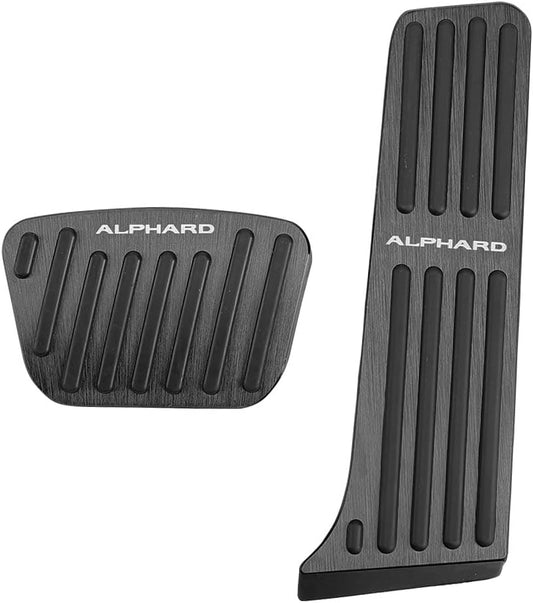 BOYOUS Toyota Alphard 40 Series (June 2023 and up) Aluminum Pedal, No Tools Required, Exclusive Design for ALPHARD Brake Axle Cover, Scratch Resistant, Stain Resistant, Anti-Slip, Set of 2 (Black)