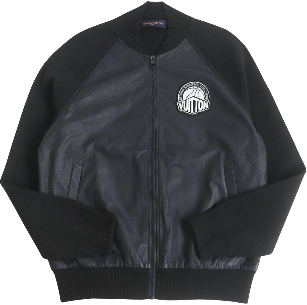 LOUIS VUITTON X NBA 'BLACK' LEATHER JACKET