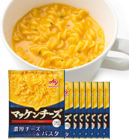 Ajinomoto Macken Cheese, 1 Serving x 8, Just Pour Hot Water, Macaroni & Cheese, Soup Deli Pasta & 5 Types of Cheese