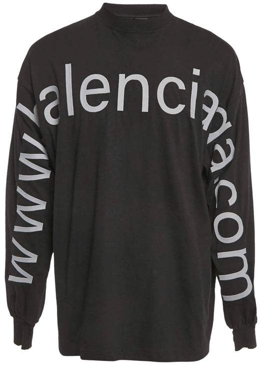 BALENCIAGA '.COM' BLACK LONG SLEEVE TEE