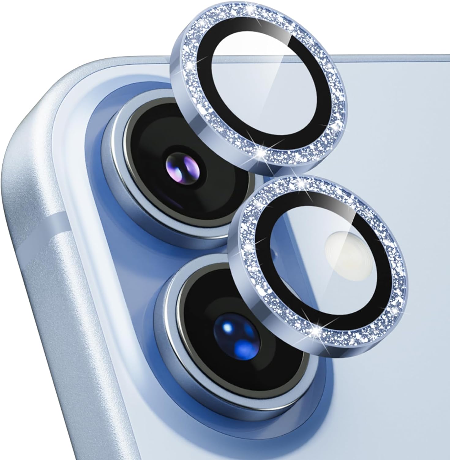 Podick Lens Cover for iPhone 17, Camera Film, Glitter, 9H Tempered Glass, Aluminum Alloy, Shockproof, iPhone 17, Camera Protection, High Transmittance, Scratch Prevention, Overexposure Prevention