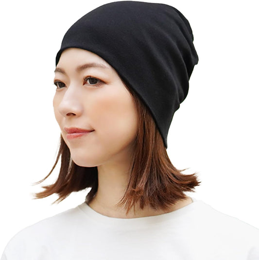 hanahana15 Medical Hat for Sleeping, 100% Cotton, Made in Japan, Organic Cotton, Anti-Cancer Agent, Spring, Summer, Autumn, Winter, Fashionable, Knit Hat, Care Hat, Cute, Washing, Soft, Night Cap