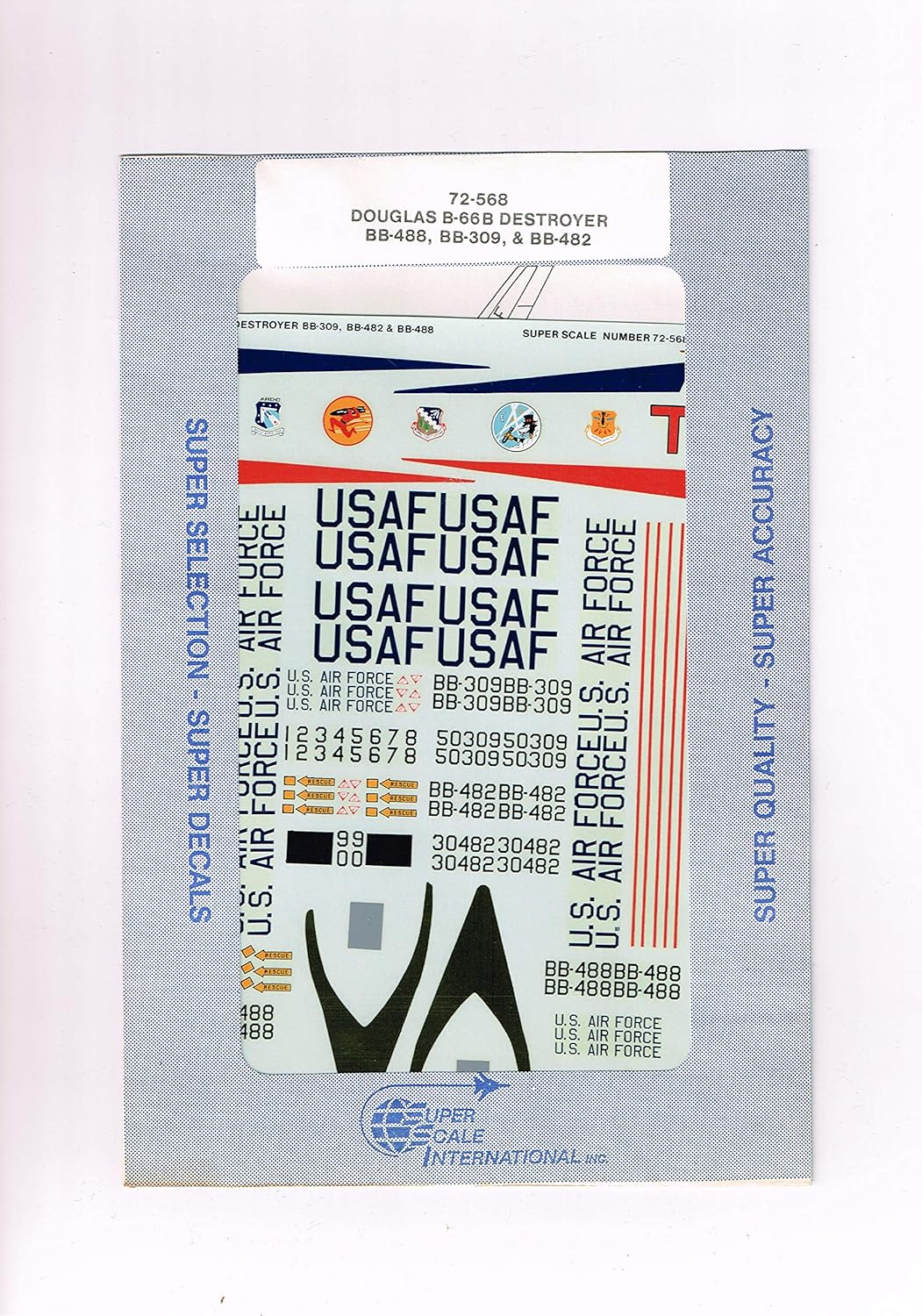 Super Scale 1/72 Douglas B-66B Destroyer BB-488 Plastic Model Decal [72-568]