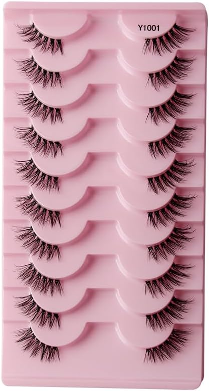 10 Pairs 3D Short Mink Eyelashes Ultra Thick Stage Makeup Natural False Eyelashes Long Eyelashes Extension False Eyelashes Handmade (1001)