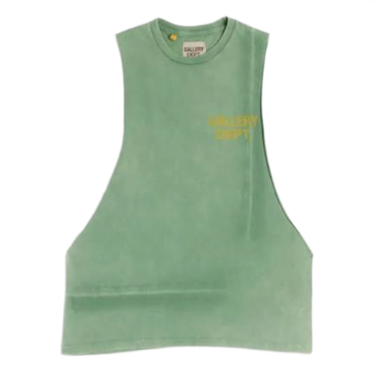 GALLERY DEPT VINTAGE 'GREEN' LOGO SLEEVELESS TEE