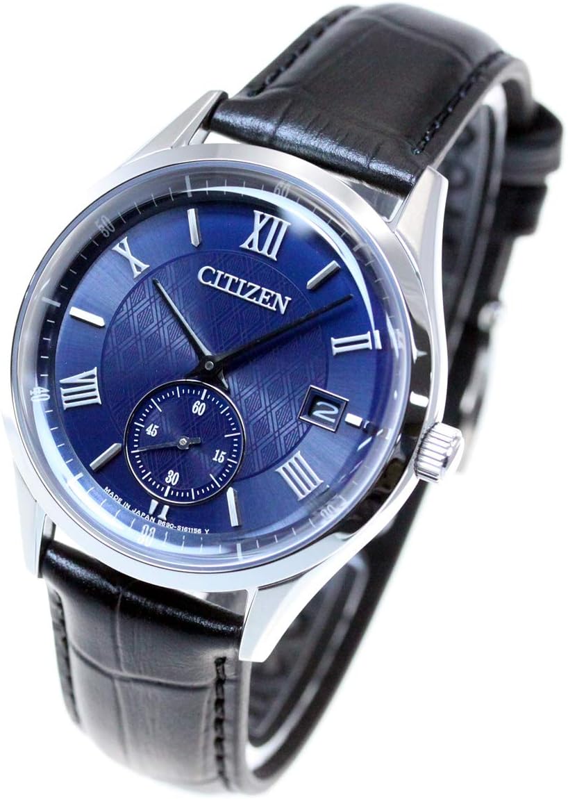Citizen BV1120-15L Men's Eco-Drive Watch, Black, Dial Color - Blue, Watch Eco-Drive, Small Second, Strap Model