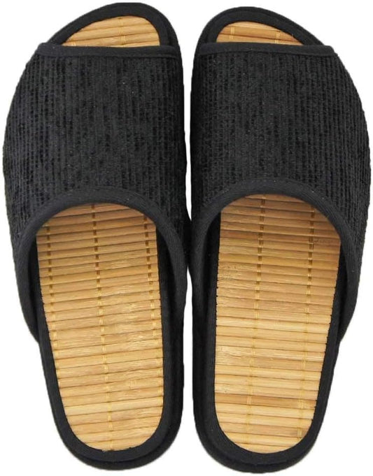 Bamboo Slippers Health D Senote Mall F Size Bamboo Steps Up To Approx. 9.8 inches (25 cm) Made in Japan Arch Stimulation Artisan Hakihaki Workshop, Black