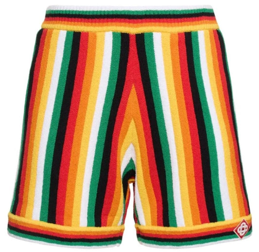 CASABLANCA STRIPED 'TOWELING' COTTON SHORTS