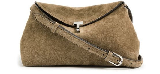 TOTEME T-Lock suede clutch - Image 1