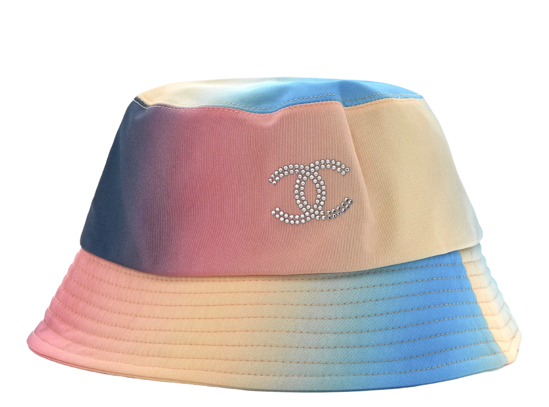 CHANEL 24C RHINESTONE 'CC' OMBRE BUCKET HAT
