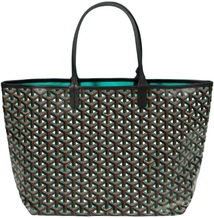 GOYARD 'BLACK/TEAL' SAINT LOUIS PM TOTE BAG