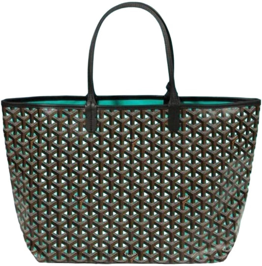 GOYARD 'BLACK/TEAL' SAINT LOUIS PM TOTE BAG