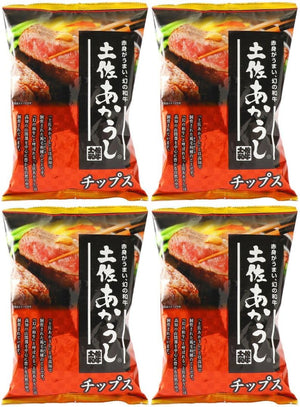 Shikoku Kensho Tosa Akausshi Chips, 4.0 oz (110 g) x 4 Bags, Rice Sweets, Snacks, Snacks, Snacks, Sweets, Souvenirs, Kochi Prefecture, Tea Infused