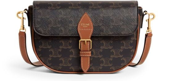 CELINE Folco shoulder bag in Triomphe canvas and calfskin - Image 1